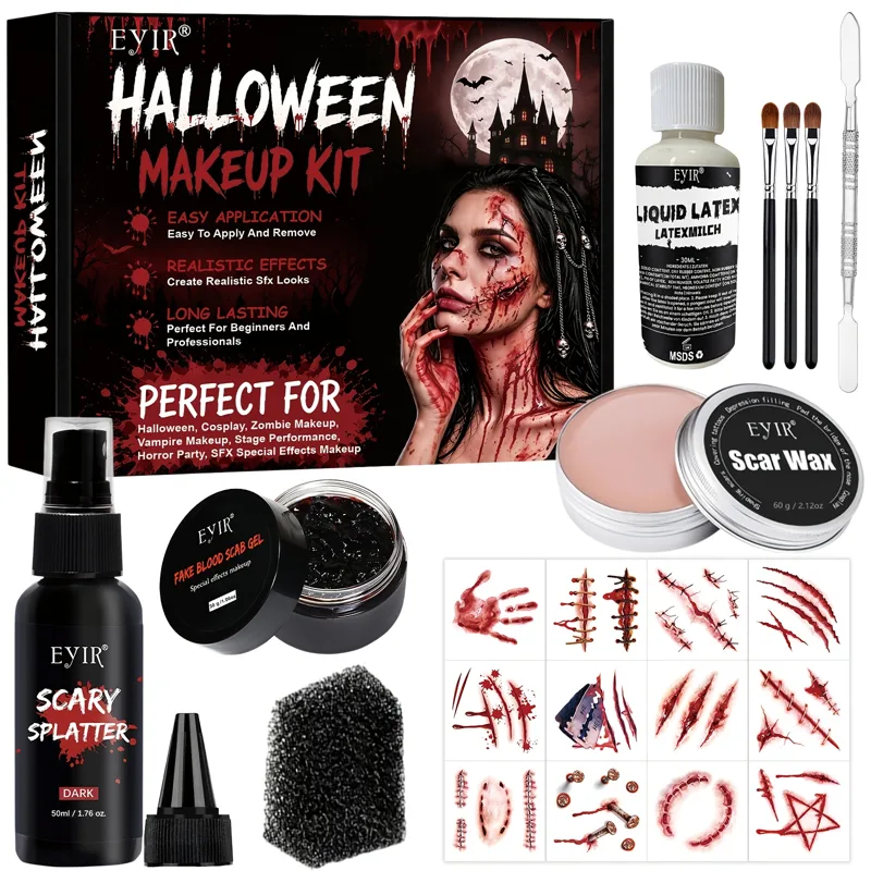 Body Paint Sfx - 1 set of 10-piece Halloween wax
