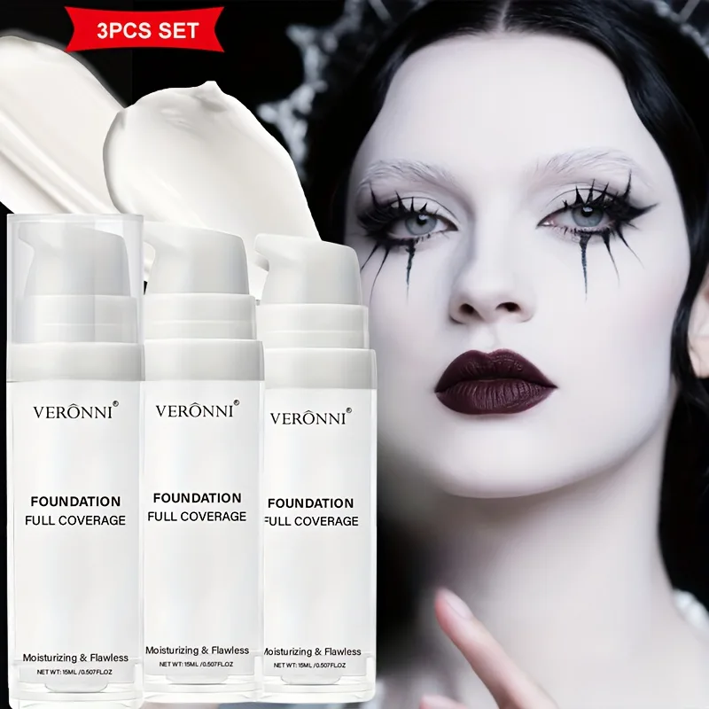 Cosplay Prop Primer - Matte White Liquid Foundation Makeup,Buildable Coverage