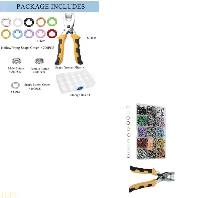 12PF 200set Metal With Fastene - Snap Plier Setter recension och pris