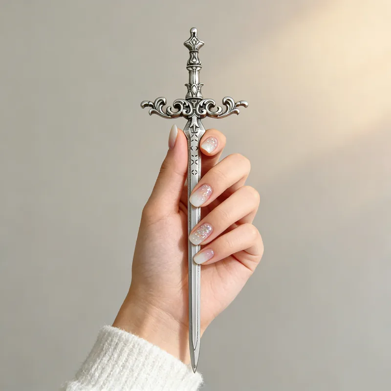 1pc Silver-Tone Sword Hair Sti - Cosplay Prop Dagger recension och pris