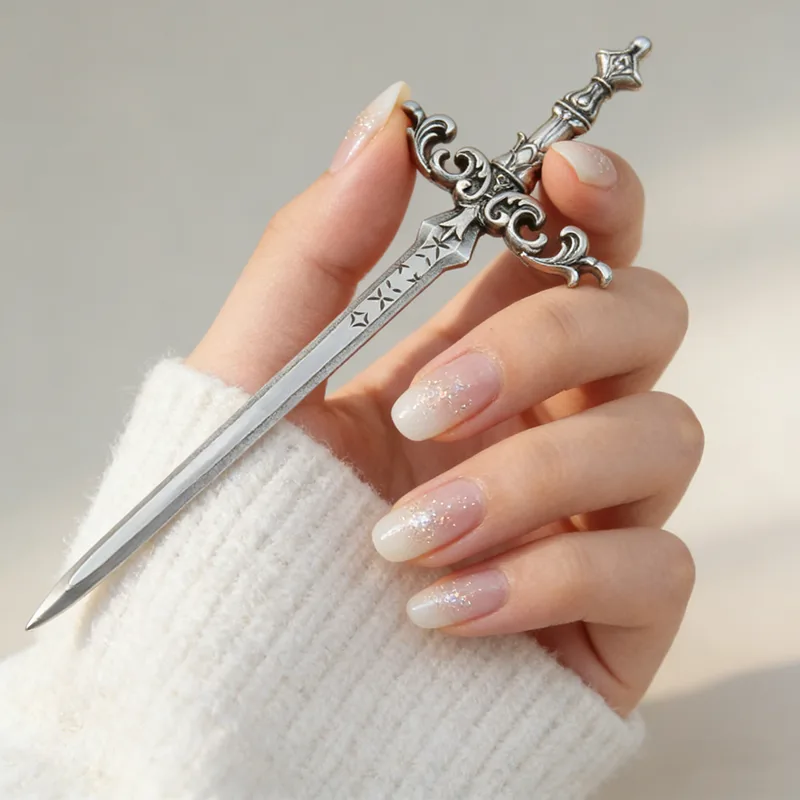 1pc Silver-Tone Sword Hair Sti - Cosplay Prop Dagger recension och pris