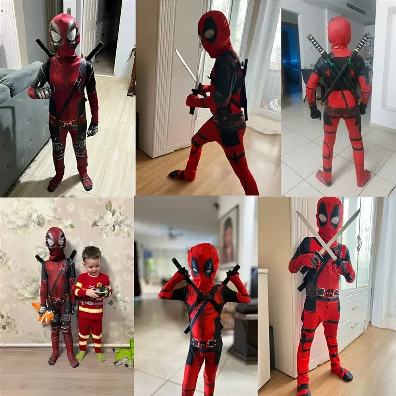 3-12Y Kids Deadpool Costume wi - Cosplay Prop Dagger recension och pris