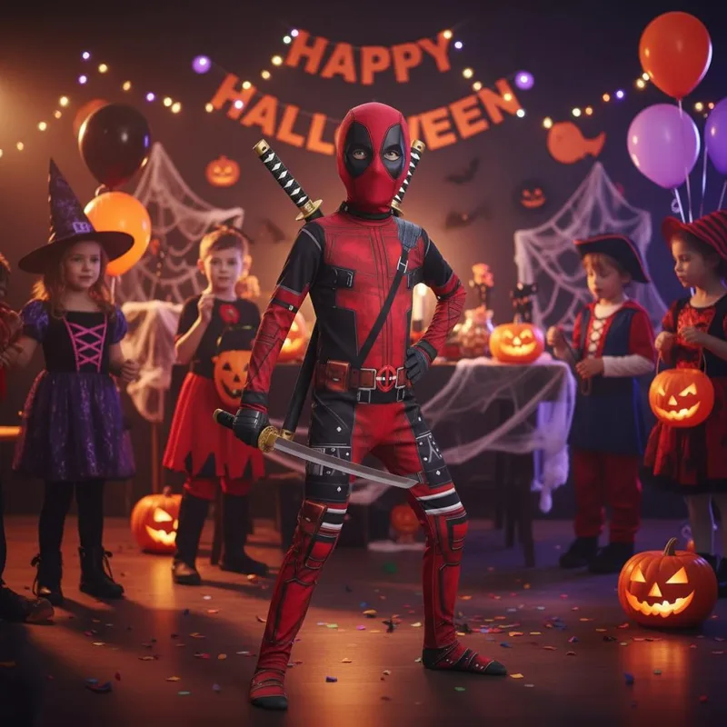 3-12Y Kids Deadpool Costume wi - Cosplay Prop Dagger recension och pris